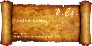 Mesits Csaba névjegykártya